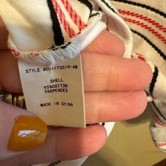 Code X Mode Puffy Sleeve Striped Shirt Sz M - Picture 6 of 10